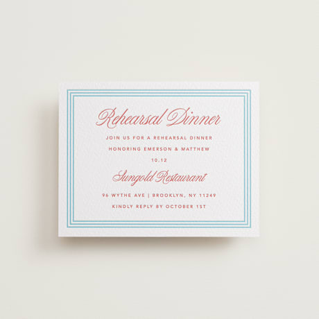 Letterpress Rehearsal Dinner Cards