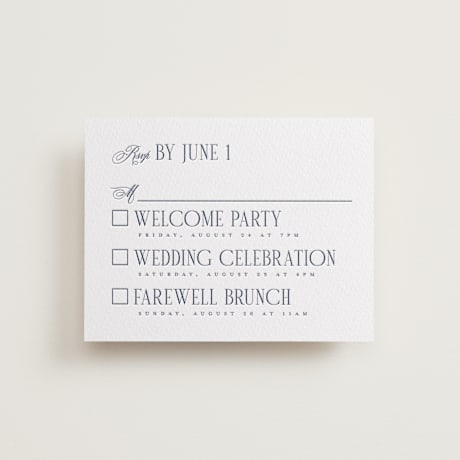 Letterpress Multi-Event RSVP Cards