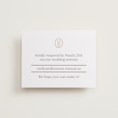 Letterpress RSVP Online Enclosure Cards