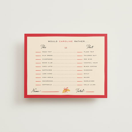 Bridal Shower Insert Cards