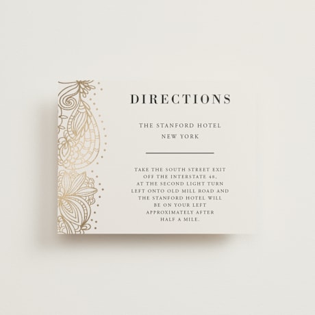 Foil-Pressed Direction Cards