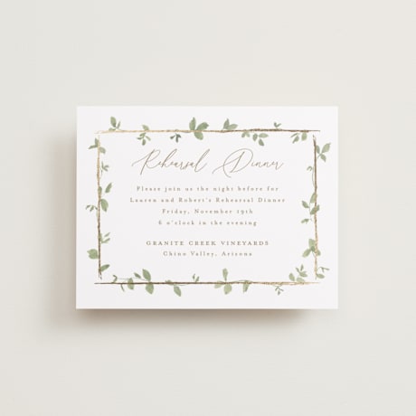 Foil-Pressed Rehearsal Dinner Cards