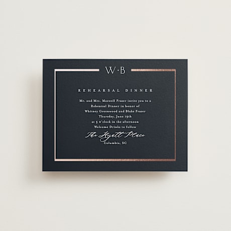 Foil-Pressed Rehearsal Dinner Cards