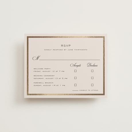 Foil-Pressed Multi-Event RSVP Cards