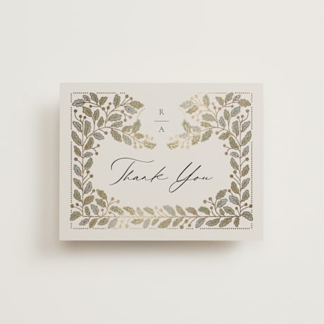 Foil-Pressed Flat Wedding Thank You Cards