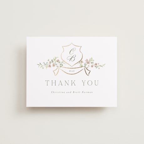 Foil-Pressed Flat Wedding Thank You Cards