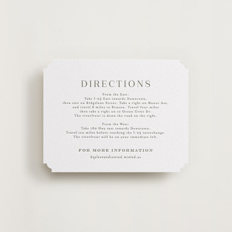 Letterpress Direction Cards