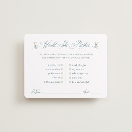 Bridal Shower Insert Cards
