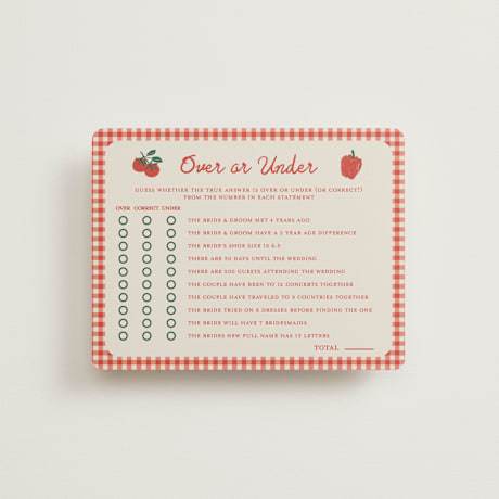 Bridal Shower Insert Cards