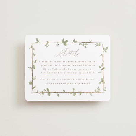 Foil-Pressed Direction Cards