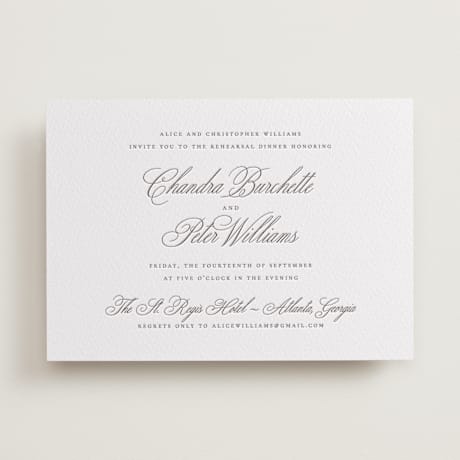 Letterpress Rehearsal Dinner Invitations