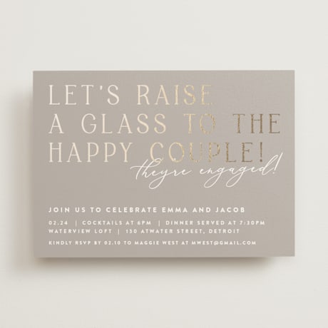 Foil-Pressed Engagement Party Invitations