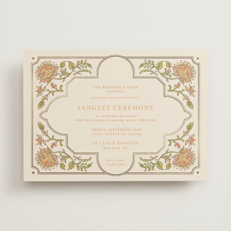 Foil-Pressed Sangeet Invitations