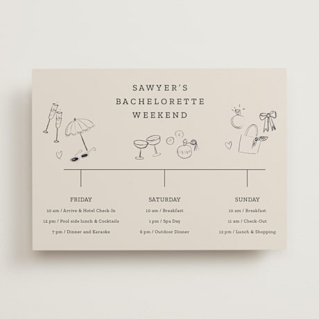 Wedding Weekend Itinerary Cards