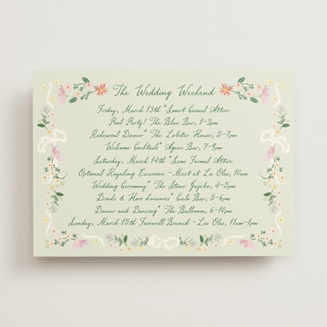 Wedding Weekend Itinerary Cards