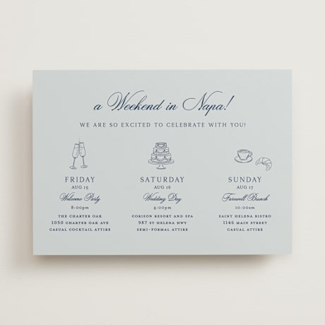 Wedding Weekend Itinerary Cards