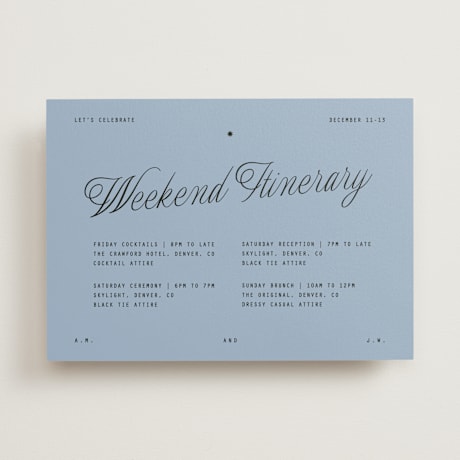 Wedding Weekend Itinerary Cards