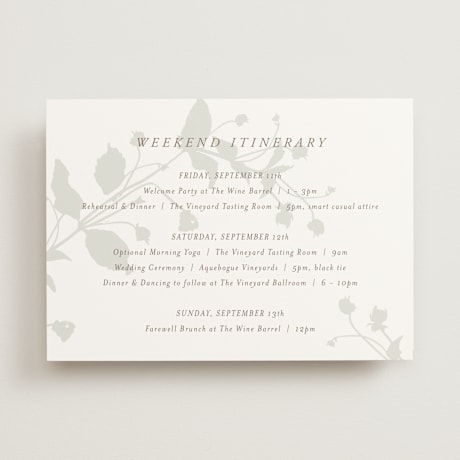 Wedding Weekend Itinerary Cards