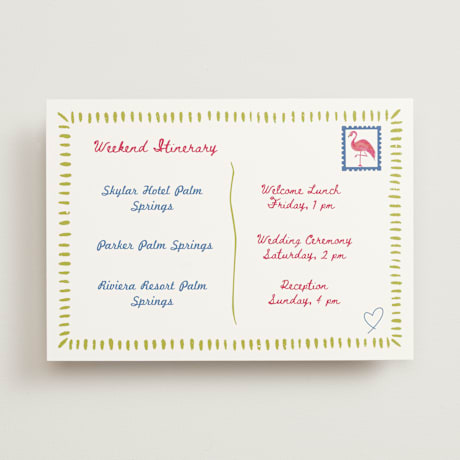 Wedding Weekend Itinerary Cards