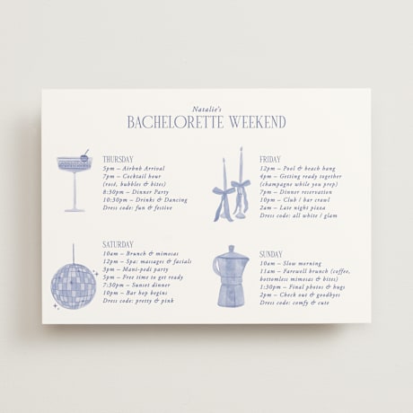 Wedding Weekend Itinerary Cards