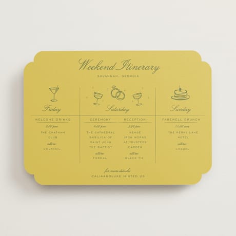 Wedding Weekend Itinerary Cards