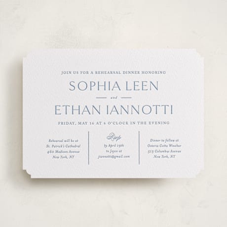Letterpress Rehearsal Dinner Invitations