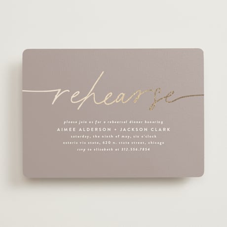 Foil-Pressed Rehearsal Dinner Invitations