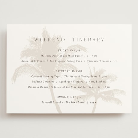 Grand Wedding Weekend Itinerary Cards