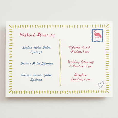 Grand Wedding Weekend Itinerary Cards