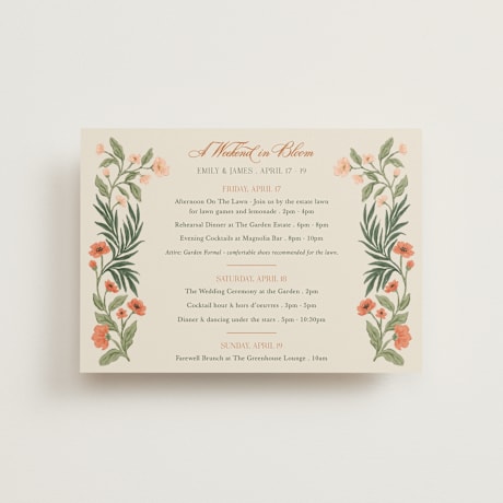 Petite Wedding Weekend Itinerary Cards