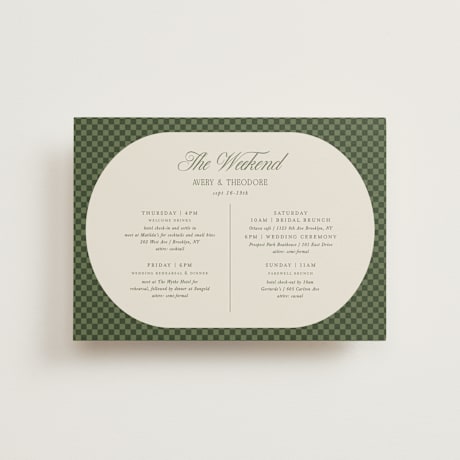 Petite Wedding Weekend Itinerary Cards