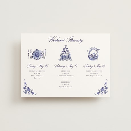 Petite Wedding Weekend Itinerary Cards