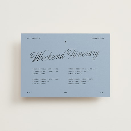 Petite Wedding Weekend Itinerary Cards