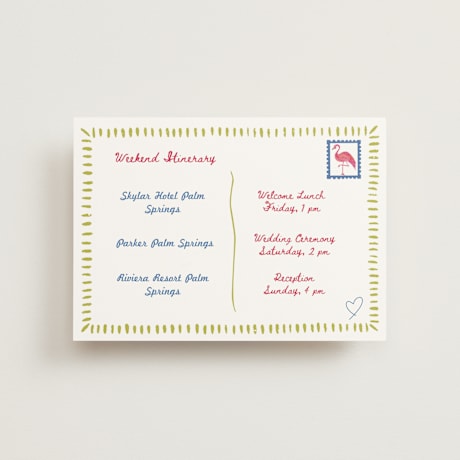 Petite Wedding Weekend Itinerary Cards