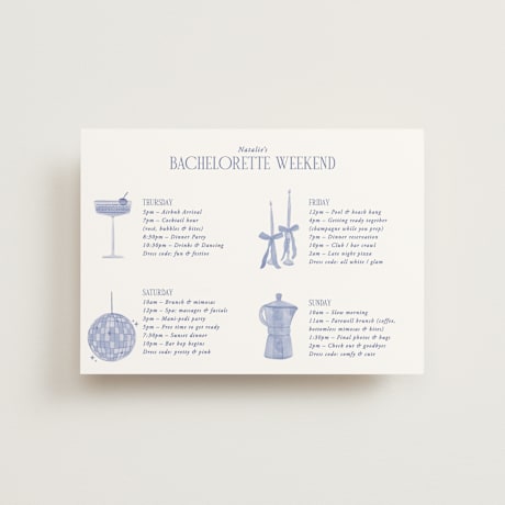 Petite Wedding Weekend Itinerary Cards