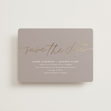 Foil-Pressed Save the Date Petite Cards