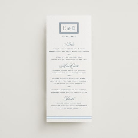 Letterpress Long Menus