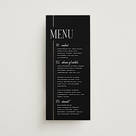 Foil-Pressed Long Menus