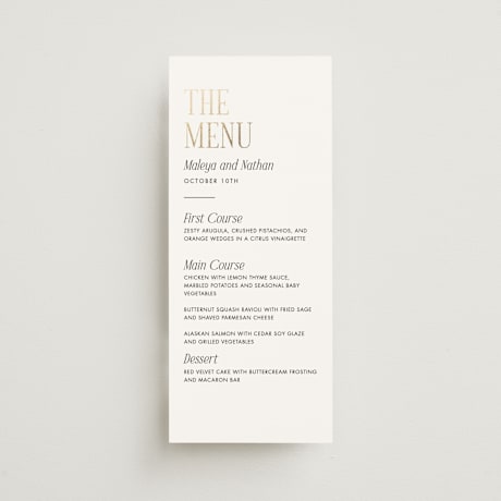Foil-Pressed Long Menus