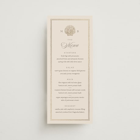 Foil-Pressed Long Menus