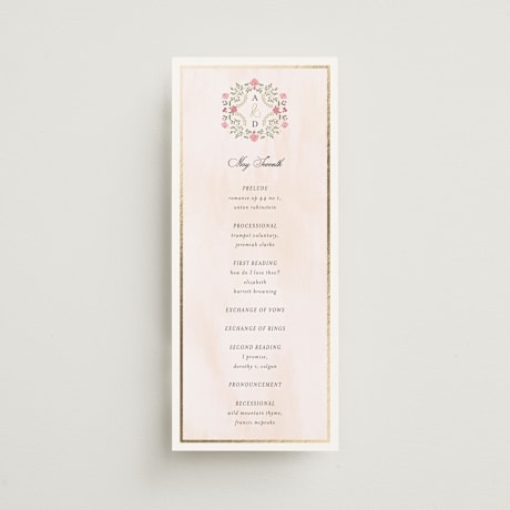 Foil-Pressed Wedding Programs