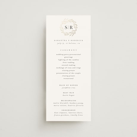 Foil-Pressed Wedding Programs