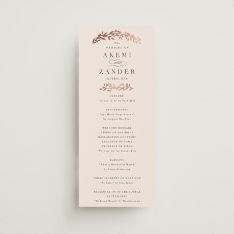 Foil-Pressed Wedding Programs