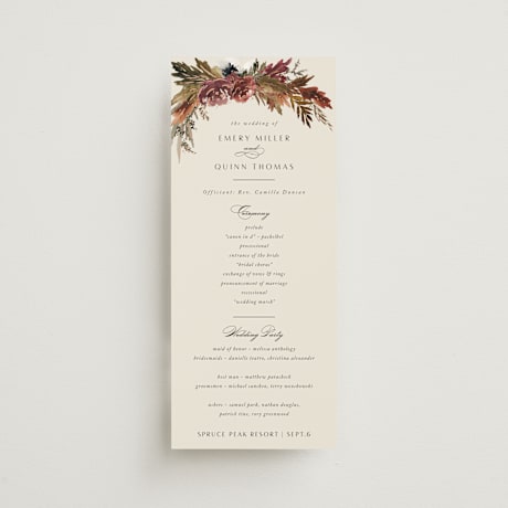 Foil-Pressed Wedding Programs