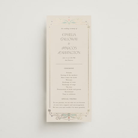 Foil-Pressed Wedding Programs