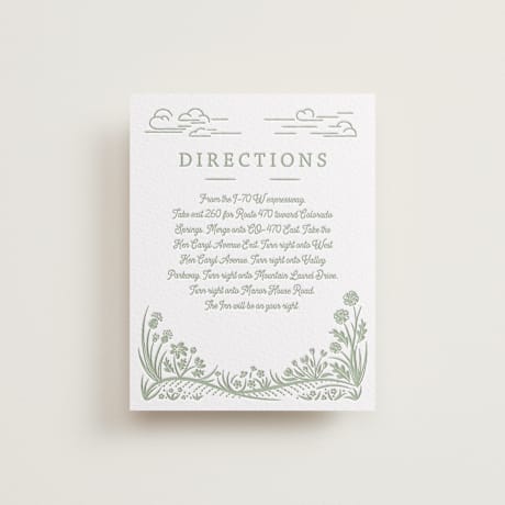 Letterpress Direction Cards