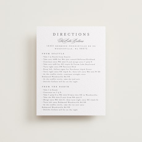 Letterpress Direction Cards