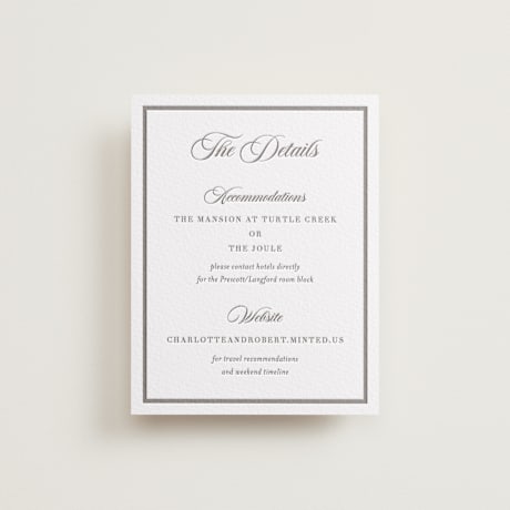 Letterpress Direction Cards