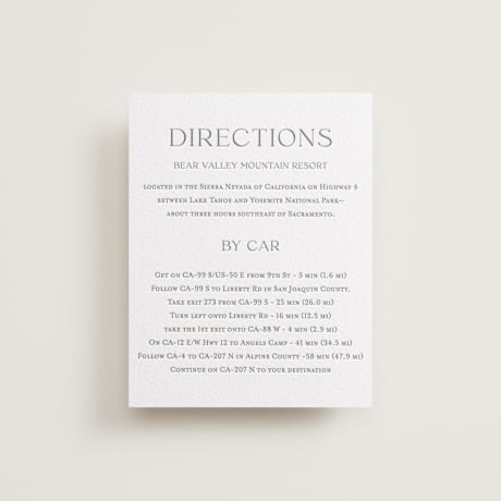 Letterpress Direction Cards