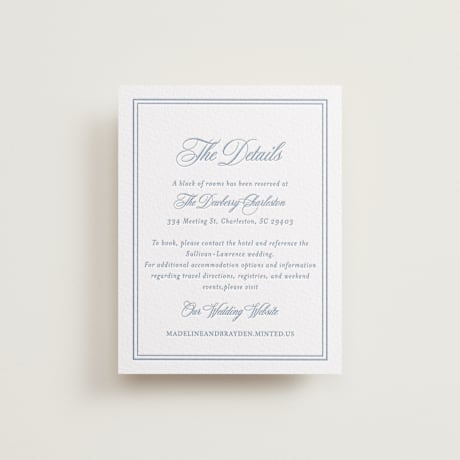 Letterpress Direction Cards